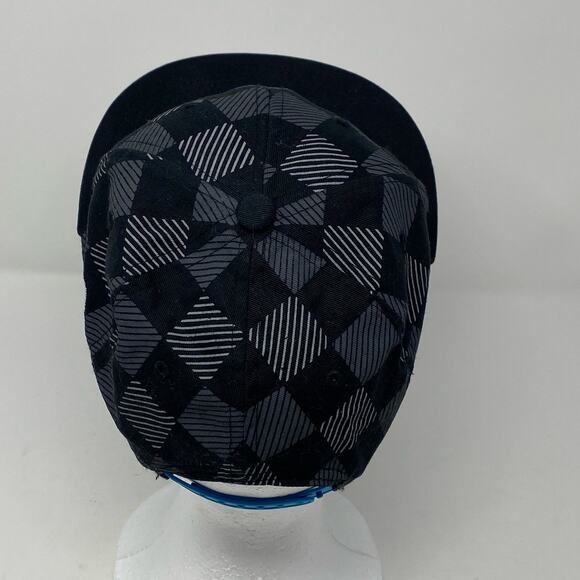 Cali-Made CA Designed In L.A. Black Gray Checkered Embroidered Baseball Cap - Picture 5 of 7